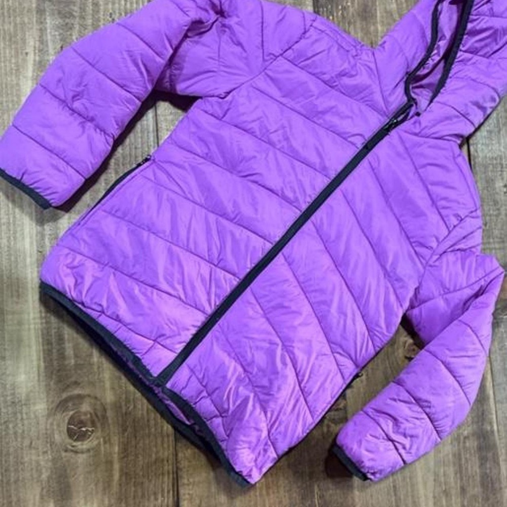 Thereabouts Hooded Puffer Jacket Girls 10/12 Purple Quilted Winter Coat